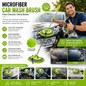 Microfiber Chenille Car Wash Brush Mop Kit Mitt with Long Handle Car Cleaning Supplies Kit Duster Powder Coating